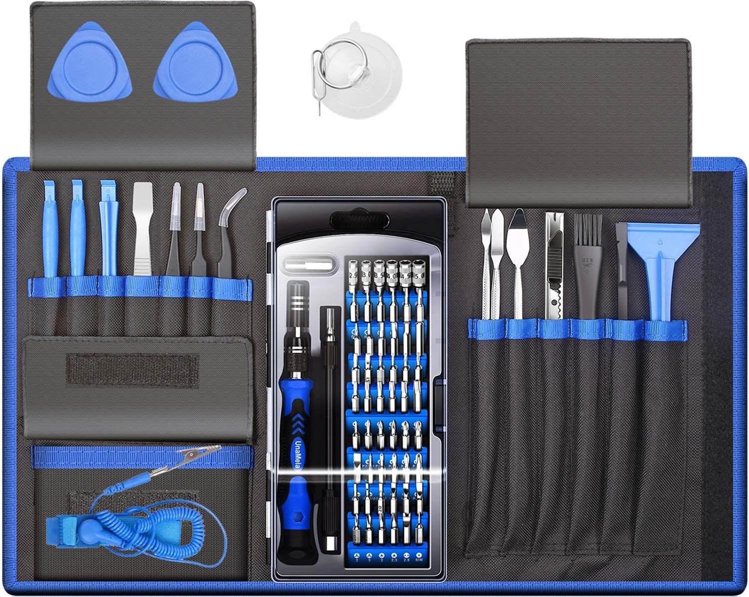 Kit d'outils de réparation informatique professionnel 80 en 1, kit de  tournevis pour ordinateur portable de précision, kit de nettoyage de PC,  avec 56 bits magnétiques et 24 outils, Compale For E
