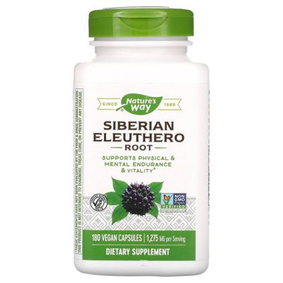 Nature'S Way Siberian Eleuthero, Root, 1,275 mg, 180 Vegan Caps ( Améliorer la mémoire et lutter contre la fatigue)