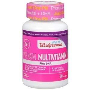 Walgreens Prenatal Multivitamin Plus DHA, 30 gélules