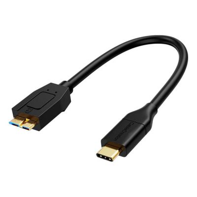 Câble court Micro B vers USB C pour disque dur 0,3 m