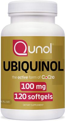 Ubiquinol CoQ10 100mg Softgels, Qunol Ubiquinol 100mg - Forme active de coenzyme Q10, antioxydant pour la santé cardiaque 120 Softgels