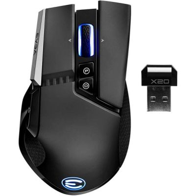 Souris de jeu sans fil EVGA X20 | Noire, personnalisable | 5 profils | 10 boutons | Ergonomique