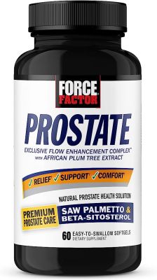 Supplément Force Factor Prostate Saw Palmetto et Beta Sitosterol pour hommes, soutien de la santé de la prostate