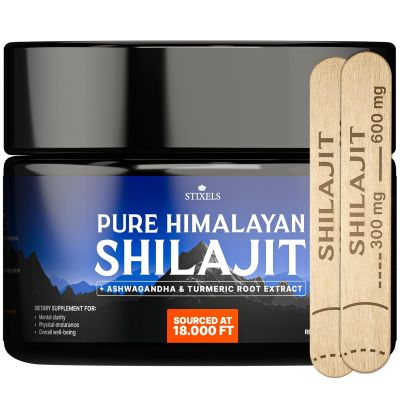 Résine organique pure de l'Himalaya Shilajit |avec acide fulvique, acide humique, plus de 85 | 30 grammes 