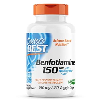 Doctor's Best BenFotiamine avec BenfoPure | Aide à maintenir la glycémie, 150 mg, 120 gélules