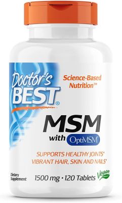 Doctor's Best MSM avec OptiMSM | Soutien articulaire | Santé des Ongles Peau et Cheveux | 1500 mg, 120 comprimés