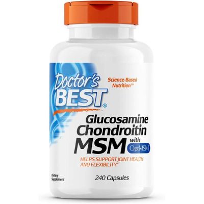 Doctor's Best Glucosamine Chondroïtine Msm avec capsules OptiMSM | Soutient une structure articulaire saine | 240 unités