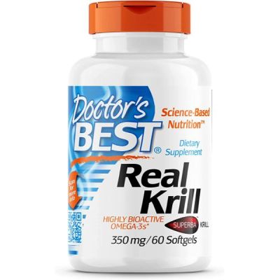 Real Krill | Doctor's Best  | Complexe d'huile de krill antarctique 350 mg/60 gélules