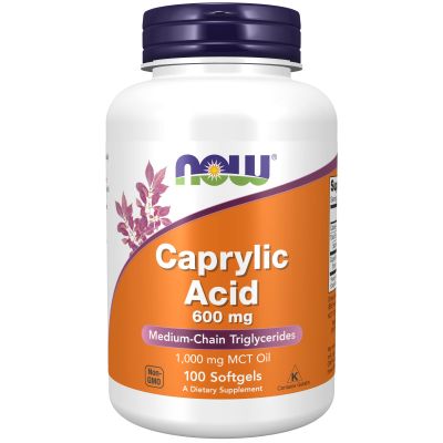NOW Supplements, Acide caprylic 600 mg, 100 TABLETS