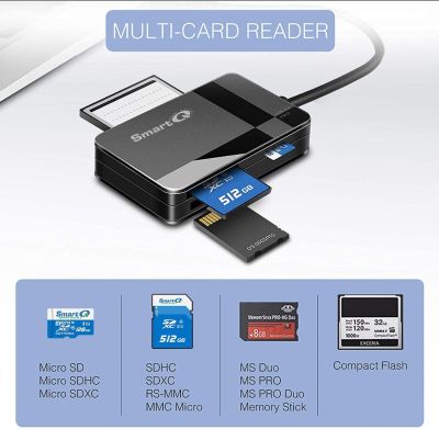 Lecteur de carte SD USB-C C368 | prend en charge CF/SD/SDHC/SCXC/MMC/MMC Micro/RS MMC/Mini SD/Micro SD/MS Duo/MS Pro/MS Pro (Pro Duo C, Noir)