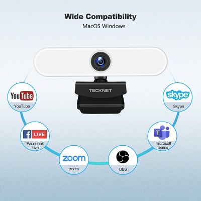 Webcam 1080P avec microphone pour ordinateur de bureau,