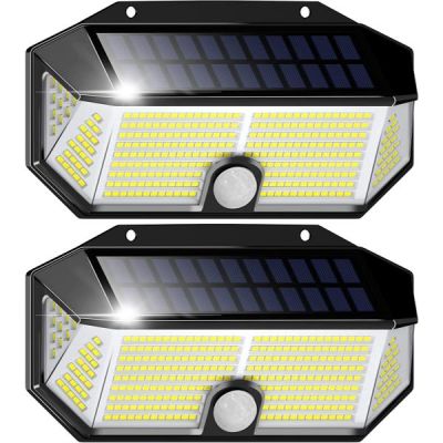 Lampes Solaires d'extérieur 310 LED | Étanche IP65 pour jardin, cour, terrasse, garage, allées | Lot de 2