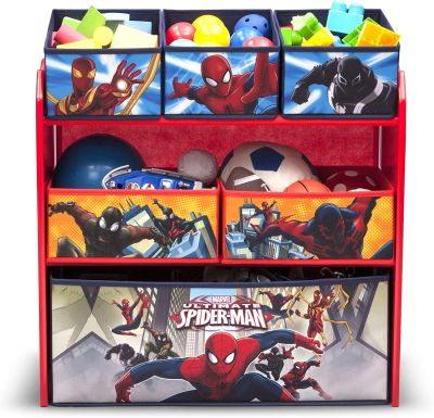 Meuble de rangement jouet Enfant 03 Ans+ MARVEL SPIDER MAN | 6 Bacs de rangement de jouets  | Delta Children Design & Store  