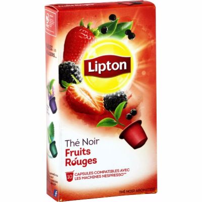 THÉ LIPTON NOIR FRUITS ROUGES 10 CAPSULES
