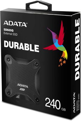 DISQUE DUR EXTERNE 240 Go SSD |ADATA SD600Q 240 Go SSD portable ultra-rapide - Jusqu'à 440 Mo / s -3D NAND USB3.2 bleu (ASD600Q-240GU31-CBL)