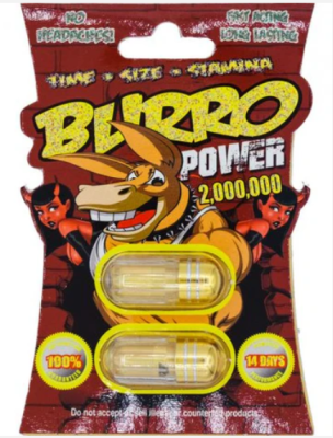 Burro Power, supplément de capsules d'énergie entièrement naturelles pour hommes, pilules masculines pack de 2