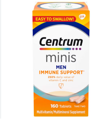 Centrum Minis MEN Multivitamines | Soutien système  immunitaire avec zinc et vitamine C | 160 COMPRIMES