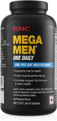 GNC Mega Men One Daily Multivitamine pour HOMMES | Soutient la performance musculaire, l'énergie, le métabolisme, le cerveau et le système immunitaire 60 CAPSULES