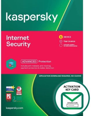 ANTIVIRUS Kaspersky | Internet Security 2021 | 1 Device | 1 Year | PC/Mac/Android | Activation Key Card by Post with Antivirus Software, 360 Deluxe Firewall, Web Monitoring, Total Security VPN, Parental Control