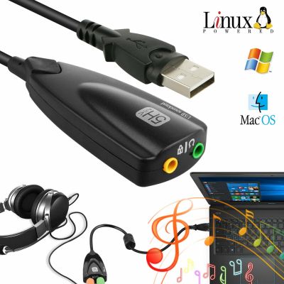 ADAPTATEUR | CONNECTEUR USB To 3.5mm Mic/Headphone Jack Stereo Headset Audio Adapter 7.1 Sound Card