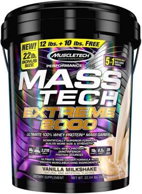 Poudre de protéine de gain de masse | MuscleTech Mass-Tech Extreme 2000  10KG