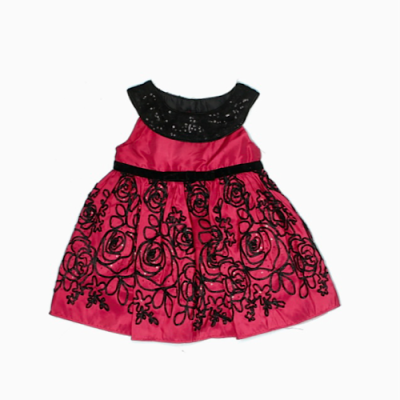 Robe pour fillette Sweet heart Robe rouge noire | 18 mois