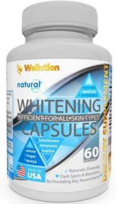 Pilules blanchissantes pour la peau | 60 capsules - Supplément à base de plantes |Wellution 