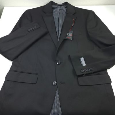Slim Fit Blazer Costume Veste Homme Taille 42L Noir Massif | Van Heusen Taverly Flex 