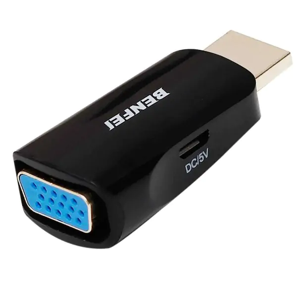 Adaptateur HDMI Vers VGA Plaqué Or - Conversion 1080p, Plug & Play, Pour PC, Projecteur, Moniteur - 8