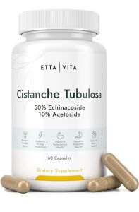 Capsules puissantes de Cistanche Tubulosa (500 mg) Réponse au stress, soutien de l'humeur et du cortisol 60 Capsules